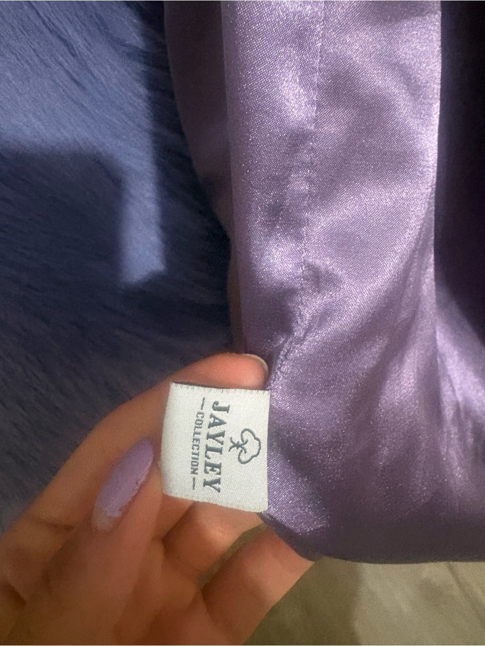 Jayley Collection Lavender Faux Fur Coat - Picture 3 of 5